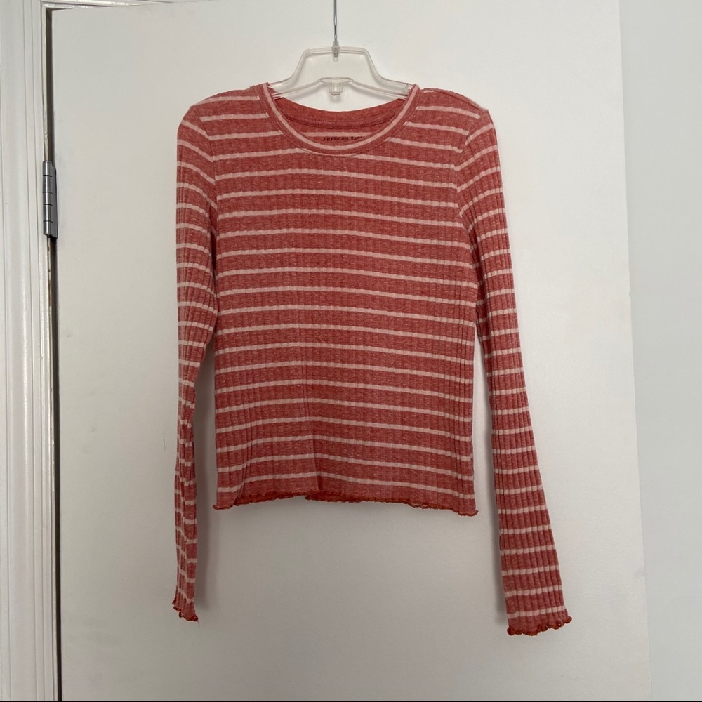 American Eagle Stripped Ribbed Long Sleeve